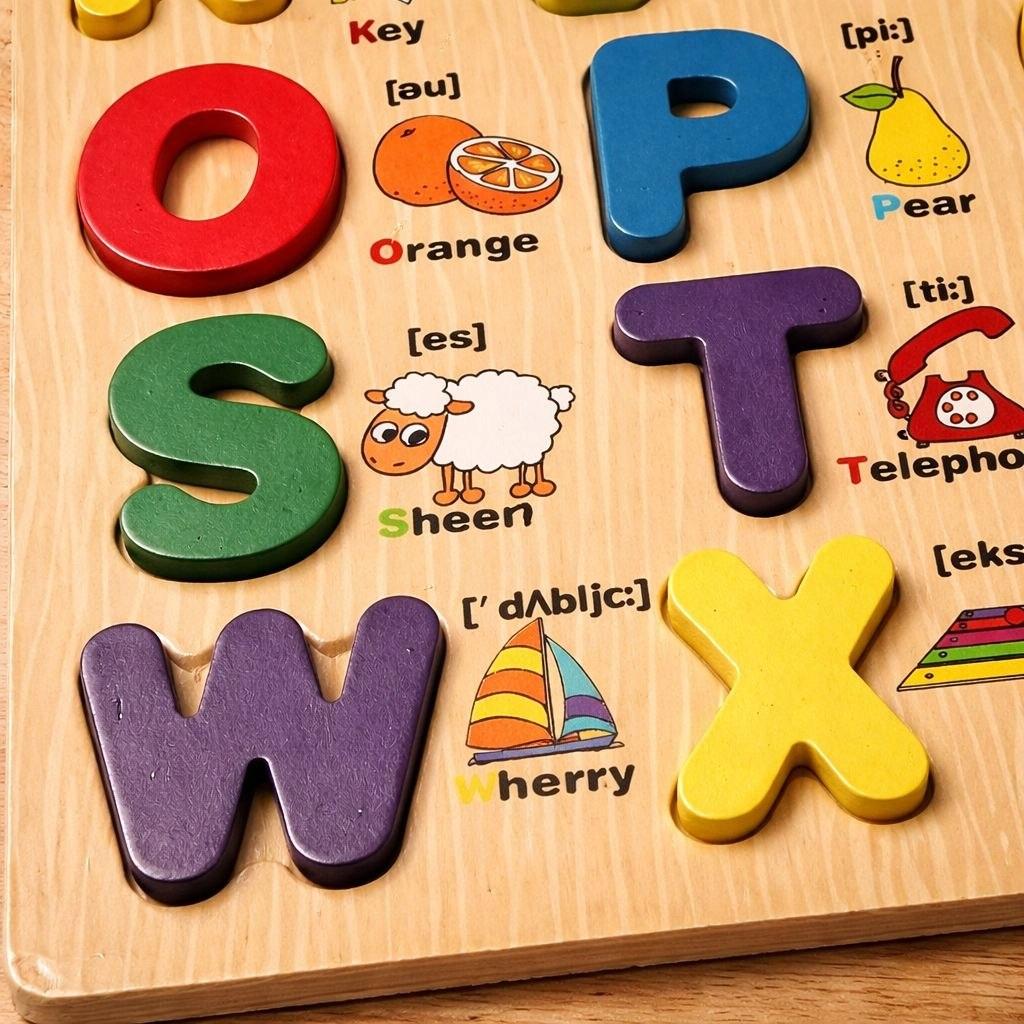 Wooden Puzzle English Alphabet Letters Educational Puzzle