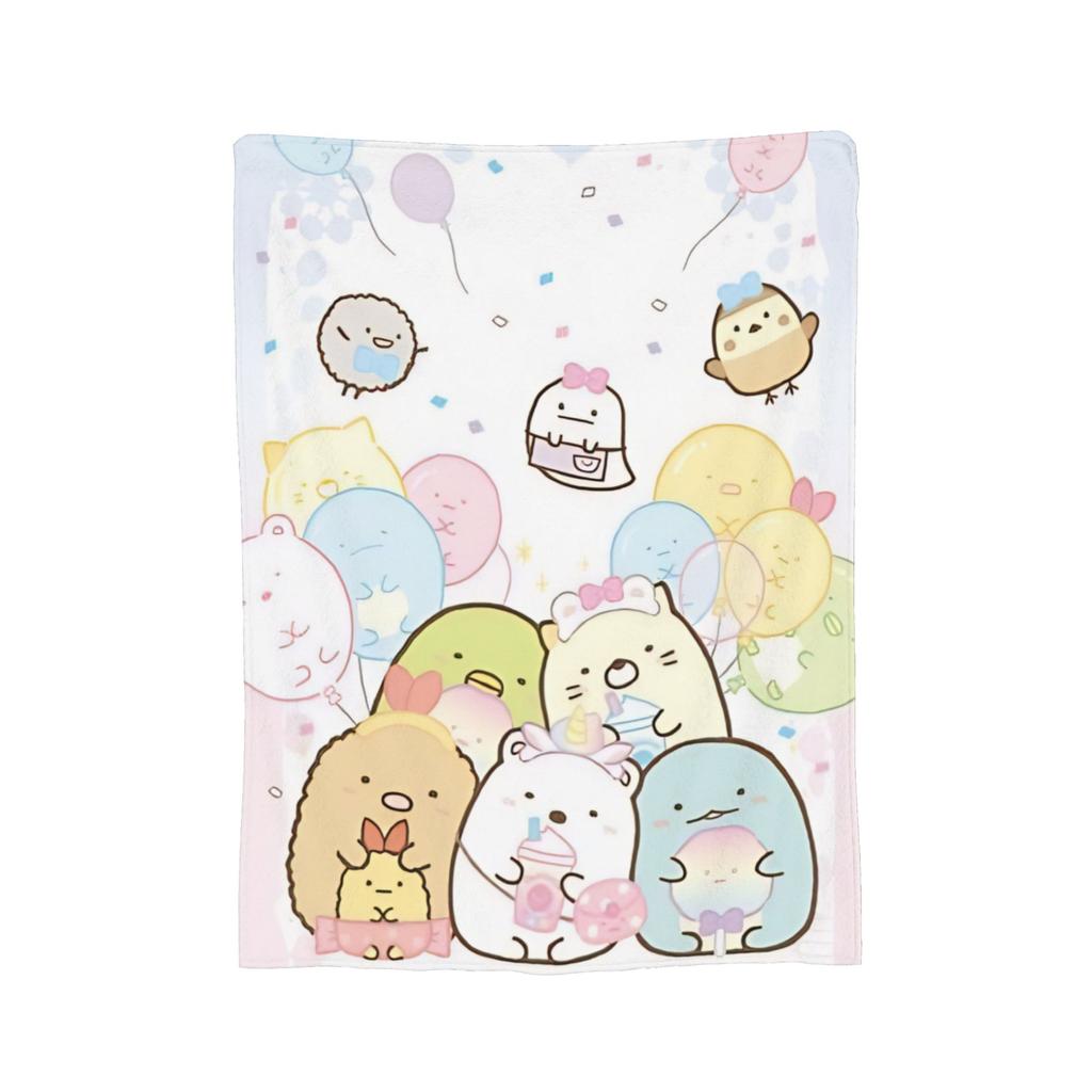 Sumikko Gurashi Penguin Knitted Blanket Flannel  Ultra-Soft Throw Blanket for Airplane Travel Bedspread