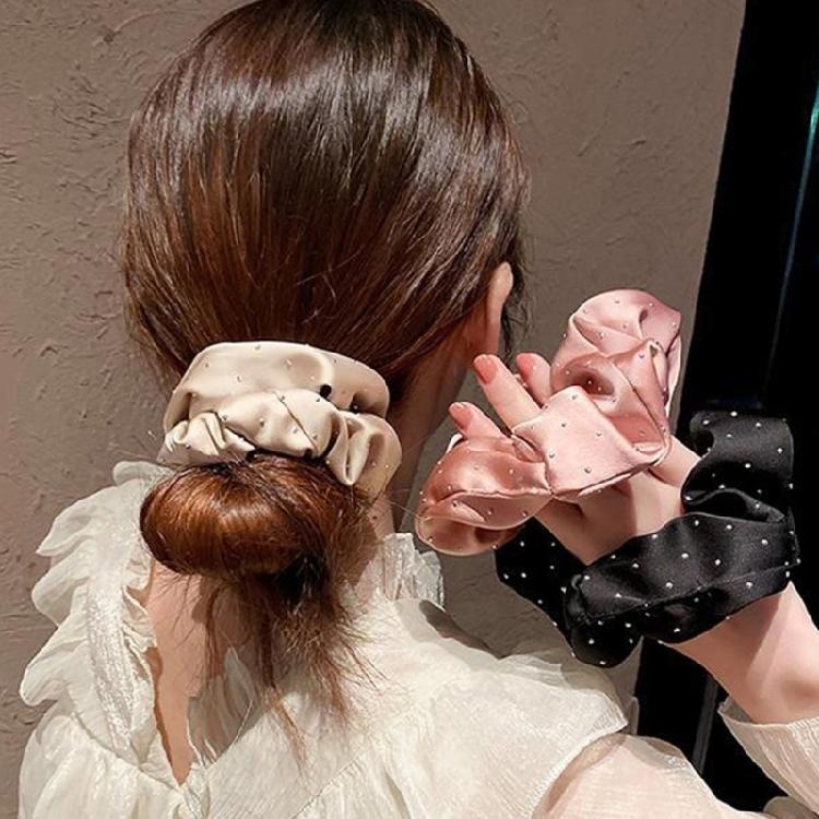 Sparkling Ponytail Holder Soft Textured Scrunchies for Stylish Women Girls Elegant Hair Accessories Hair Styling Tools