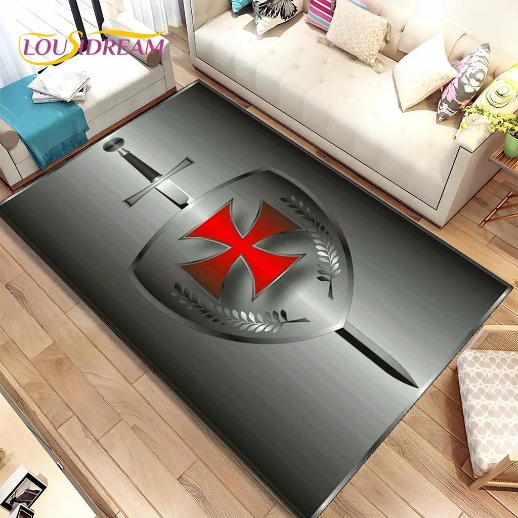 Коврик для игровой зоны Cavalier Knight Templar Crusaders, ковер для дома, гостиной, спальни, дивана, коврик для двери, нескользящий напольный коврик