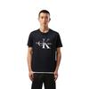 Calvin Klein Overlapping Letter Print Casual Crew Neck Short Sleeve T-Shirt Men Tops Black 40DC813-002