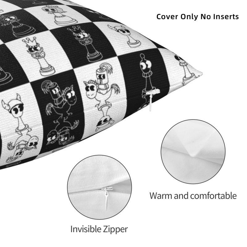 Custom Chess Club Seven Cushion Cover 45x45cm Chessboard Game Chess Piece Soft Modern Pillows for Sofa