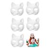 Cat Masque Hand-painted Cat Party Masque Diy Kit with Adjustable Straps Personalized Cosplay Masque for Halloween Dance Parties