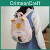 Capybara Cartoon Plush Backpack With Front Pouch For Teen School Travel