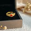 Auspicious Cloud Filigree Ruby Hollow Ring/ODM   & Customization         JZ470
