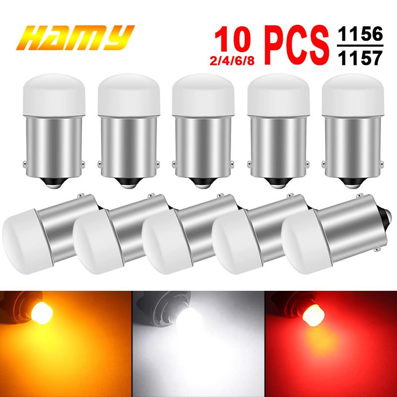 2/4/6/8/10 PCS P21W BA15S 1156 P21W BAY15D 1157 LED Bulb 12V 600LM 6500K White Super Bright Car Turn Signal Brake Parking Lights Back Up Lights 1