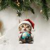 Cat Hat Christmas Car Hanging Decor Acrylic Pendant Tree Ornament Travel Holiday