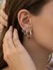 Серьги-кольца из нержавеющей стали с покрытием 18 карат, витые - Высококачественная легкая роскошь, не тускнеющие.