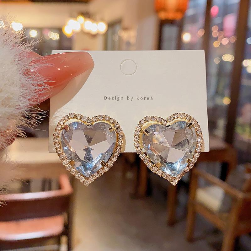 Серьги Love из серебра S925 со стразами: Европейский и американский стиль, изысканный дизайн, роскошная ниша