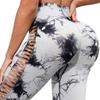 Women Tie Dye Yoga Leggings Hollow Seamless High Waist Sport Leggings