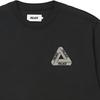 Palace FW21 Толстовка Slub с круглым вырезом и треугольным логотипом. Толстовка унисекс, черная P21CS067