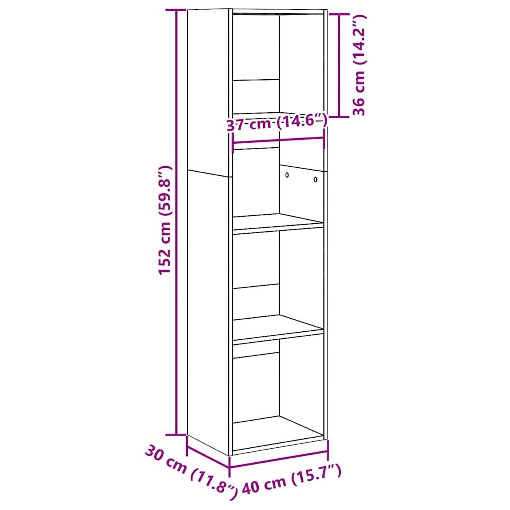 Bookshelf Artisan Oak 40 x 30 x 152 cm Engineered Wood