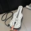 Уникальная сумка через плечо в форме гитары Женская Модная Асимметричная Crossbody Искусственная кожа Средний размер Замок
