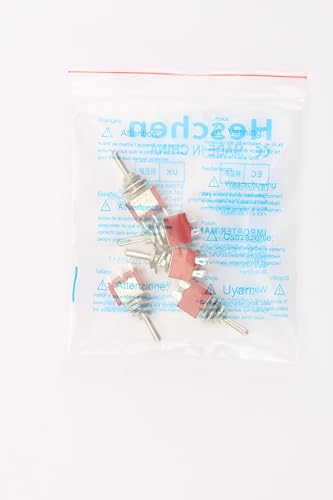 Heschen Миниатюрный тумблер мгновенного действия MTS-123, (ON)-OFF-(ON) SPDT, 3-контактный, 2 А 250 В, 5 А 120 В, упаковка из 5 шт.