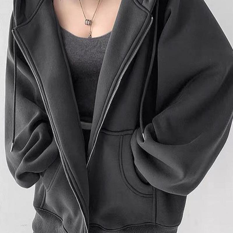 Женская толстовка с капюшоном из плотной не скатывающейся ткани на бархатной подкладке — свободная, повседневная, облегающая, миниатюрная, куртка-кардиган на молнии