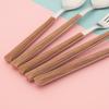 24Pcs Imitation Wooden Handle Cutlery Set Knife Dessert Fork Coffee Spoon Dinnerware Set Gold Kitchen Tableware Stainless Steel Flatware