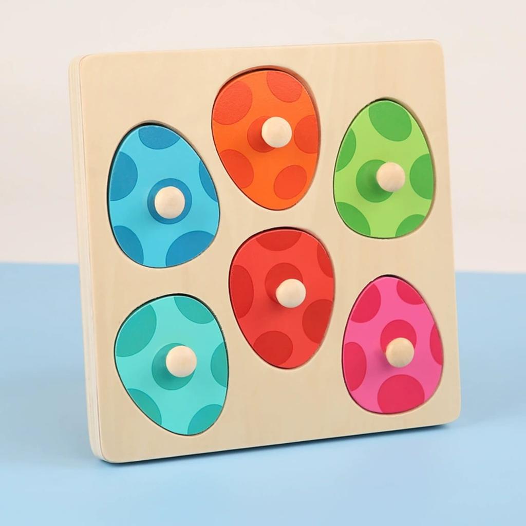 Wooden 3D Stereoscopic Dinosaur Egg Multi-layer Puzzle 0.35 Children's Early Education Educational Cartoon Animal Hand-grabbing Puzzle Board Toy