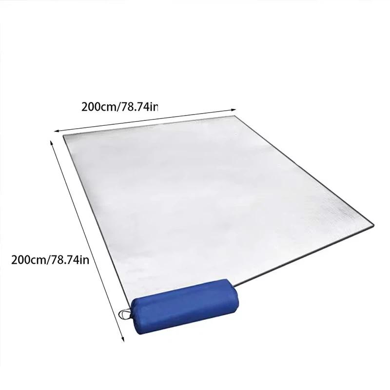 Double Sided Aluminum Foil Camping Mat Waterproof for Outdoor Survival Camping Hiking Portable with Storage Pouch
