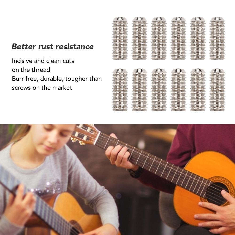 12PCS Silver Color Saddle Height Adjustment Screws Electric Guitar Bridge Parts For Electric Guitar
