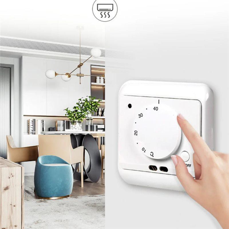 A84E-ME720 Mechanical Heating Thermostat 16A Accurate Temperature Control 110V-230V Easily Knob Adjustment