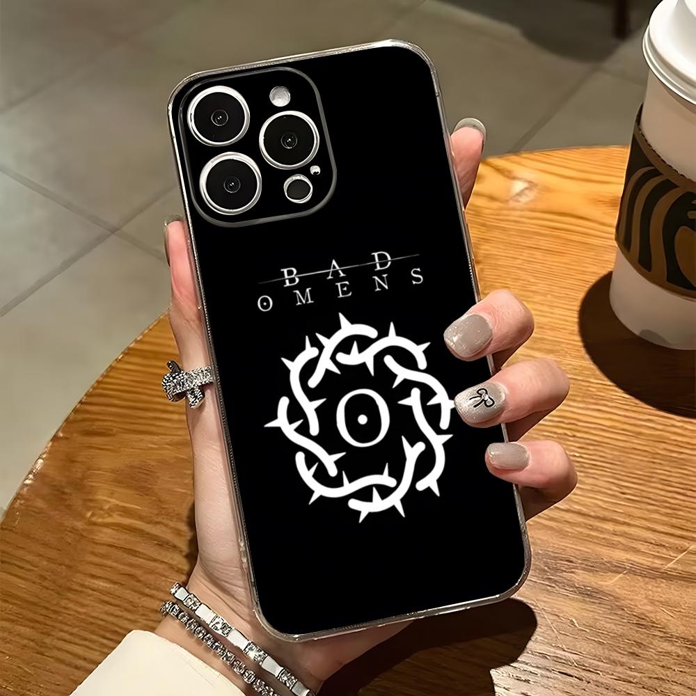 Чехол для телефона Music Bad Omens Для iPhone 15 Pro Max 14 11 12 Mini 13 Pro 7 8 X XR XS SE Прозрачная задняя крышка