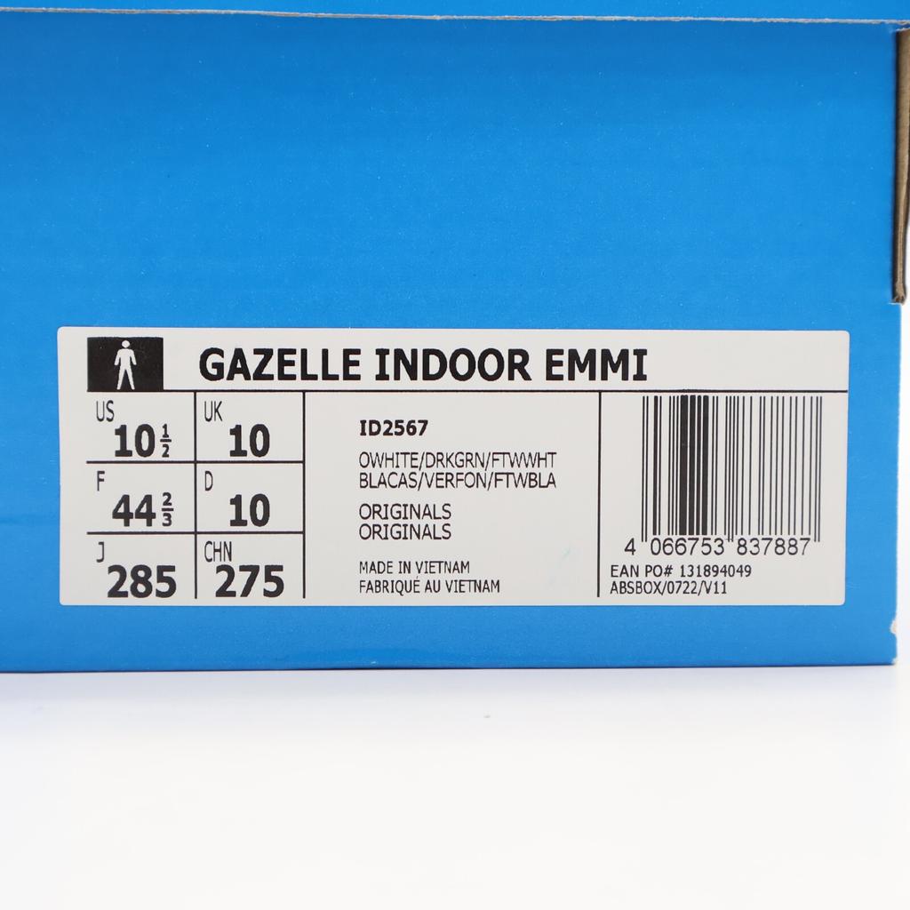 ID2567 emmi adidas Gazelle Indoor Off White Dark Green Footwear White (Мужской)