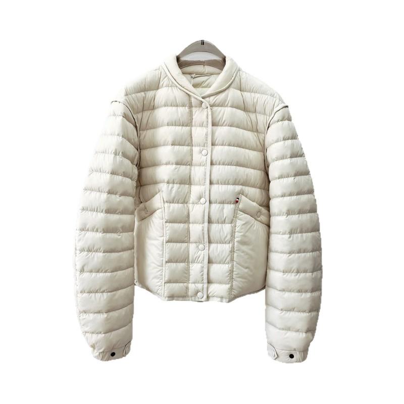 Womens Lightweight Down Jacket Short Puffer Coat With 90% White Duck Stand Collar Casual Winter Outerwear