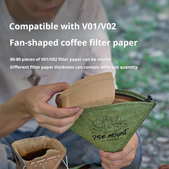 Мешок для хранения бумажных фильтров для кофе, пыленепроницаемый, водонепроницаемый, многоразовый, портативный, держатель для бумажных фильтров для заваривания кофе вручную