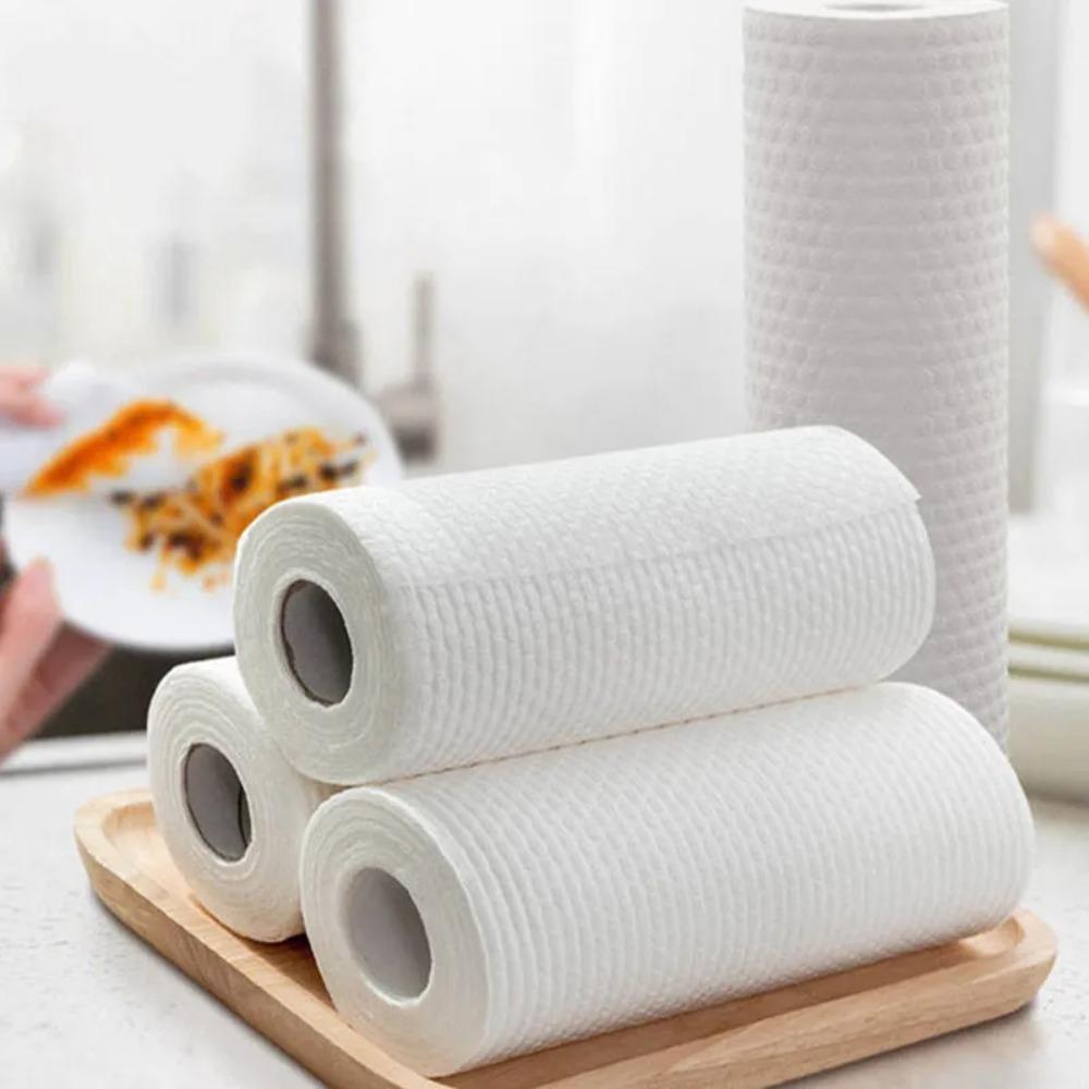 Non-woven Fabric Disposable Kitchen Paper Thickened Kitchen Dishcloth  Rolls  Washing Dishes