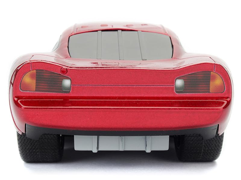 JADA TOYS 124 Cars Cruising Lightning McQueen with Tire Rack Disney Pixar Cars Lightning McQueen Minicar 98033 [Used]