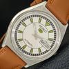 VINTAGE SEIKO 5 AUTOMATIC JAPAN 6309A MENS WHITE COLOR DIAL WATCH A702729-1 R210-a702729