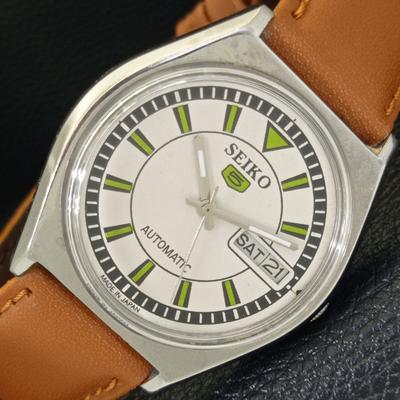 ВИНТАЖНЫЕ МУЖСКИЕ АВТОМАТИЧЕСКИЕ ЧАСЫ SEIKO 5 ЯПОНИЯ 6309A С БЕЛЫМ ЦВЕТОМ ЦИФЕРБЛАТА a702729-1