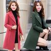 Women Long Woolen Coat Winter Lapel Long Sleeve Female Woolen Jacket