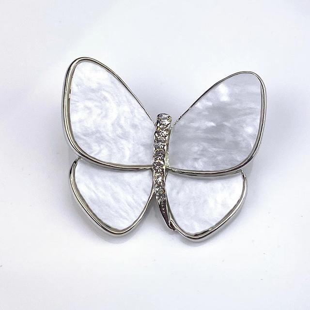 New Shell Crystal Butterfly Brooches For Women Trendy Elegant Brooch Pins Party Wedding Clothing Accessories Jewelry Gift