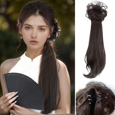 LISI HAIR синтетический коготь клип в конский хвост новый китайский стиль конский хвост низкая коса прическа цельный для женщин повседневная одежда