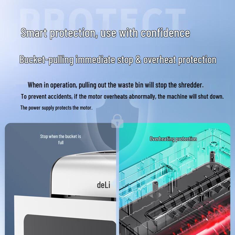 Deli 9915 P-5 Micro-Cut 10-Sheet Office Shredder