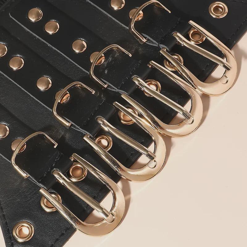 Stylish Silver Metal Buckle Elastic Waist Belt for Women – European & American Design