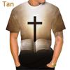 Fashion God Graphic T Shirts Summer Short Sleeve Unisex's Clothing Round Neck Cross 3d Printed T-shirt Christian Jesus Unisexs Clothes