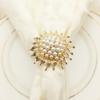 Luxurious Diamond Pearl Napkin Ring, Gold Plated Ring, Hotel Supplies, Desktop Decoration, 12Pcs
