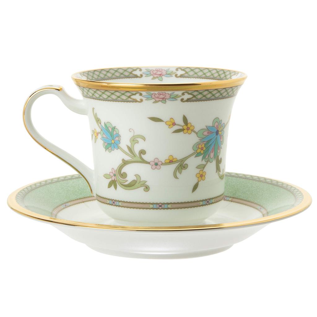 Noritake American Cup Saucer 220cc Yoshino Green Bone China & Y59589/9983
