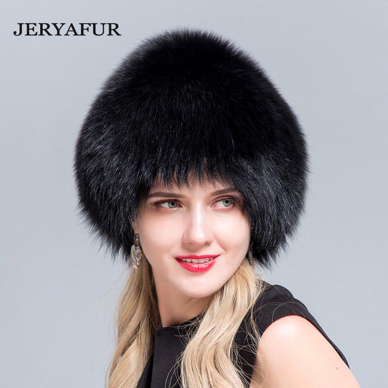Женская зимняя шапка из меха лисы от Jeryafur