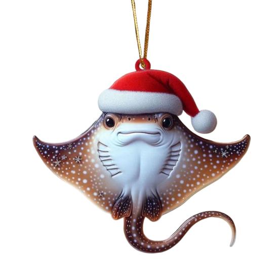 Рождественские украшения Мультяшный узор животного Украшение для рождественской елки 2D плоский Улитка/Муха/Утка Акриловая подвеска для украшения окна, стены, дерева