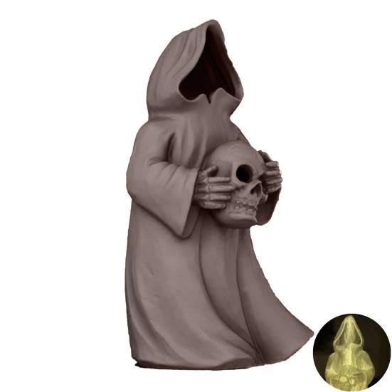 Halloween Decoration 3D Printed Ghosts Figure Faceless Standing Ghost Statue Ornament with LED Tea Lights