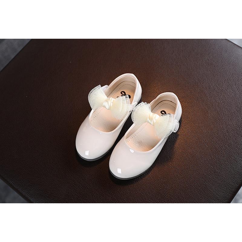 Дети, Лакированная кожа, Туфли принцессы, Туфли для девочек, Большой бант, Плоская обувь, Мягкая подошва, Мягкая поверхность, Одиночные туфли