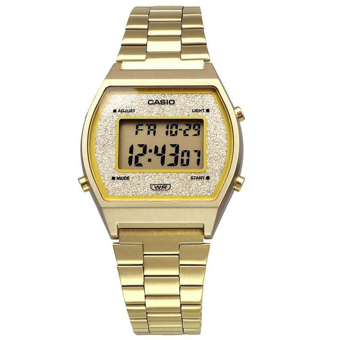 Casio Цифровые часы Серия Vintage B640WGG-9 Унисекс Золотой Глиттерный Циферблат - Золотой Глиттерный Циферблат B640WGG-9