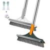 Щетка для мытья плитки со скребком, с отжимом, регулируемая в 3 секциях, щетка для ванной с длинной ручкой, V-образная щетина