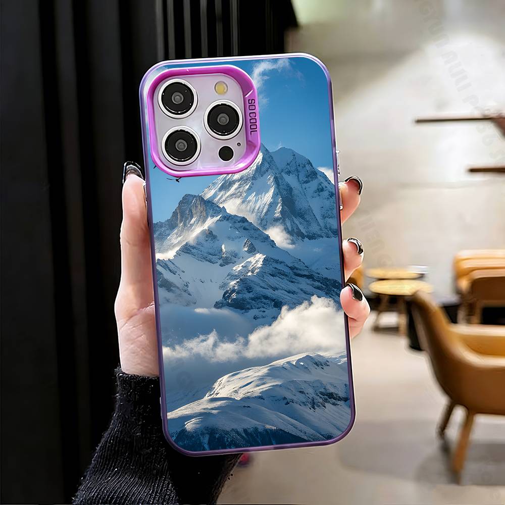 Чехол для телефона 'Пейзаж снежной горы' для IPhone 17 16e 16 15 14 13 12 11 Pro Max X XS MAX Задняя крышка