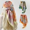 90*90cm Head Scarf for Women Like Silk Scarf Hair Scarf Printed Square Scarf Bandanas for Women