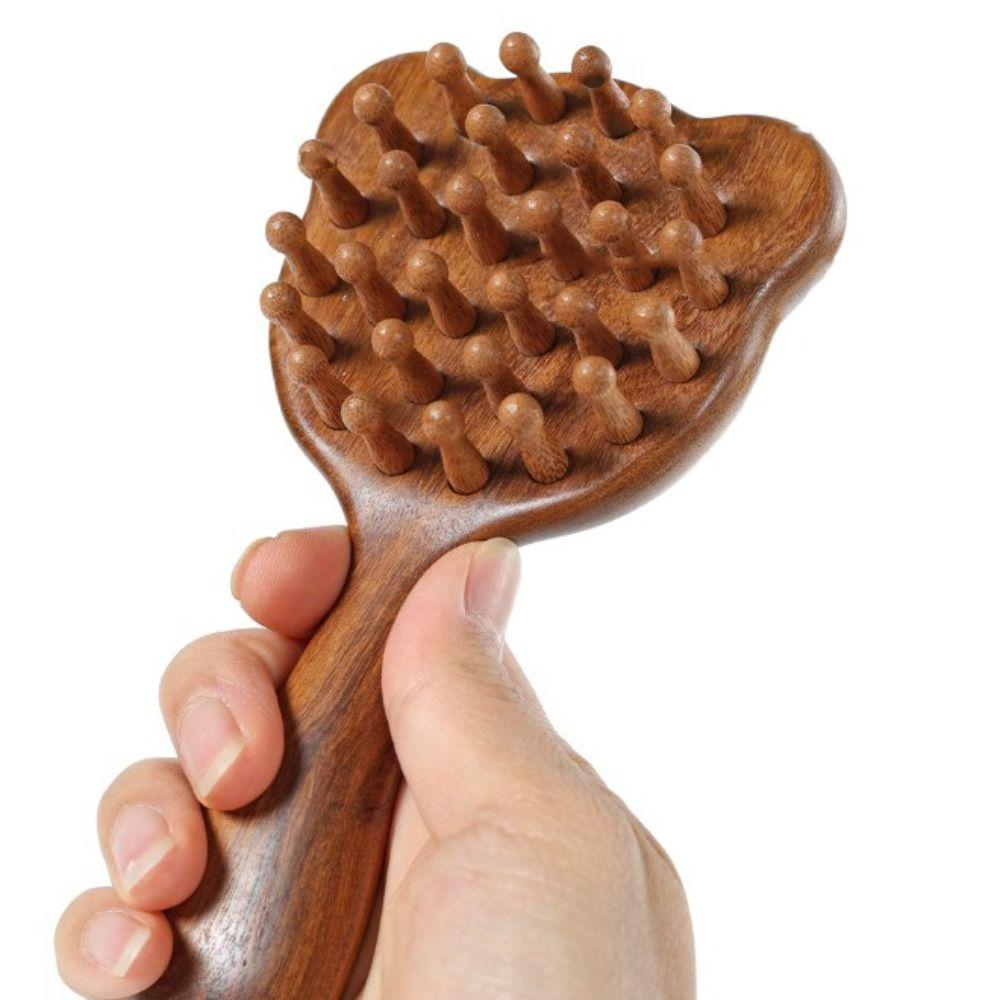 Расческа для волос сандалового дерева Bear, кошачья деревянная длинная массажная расческа Kawaii, гладкая щетка для волос для женщин и мужчин