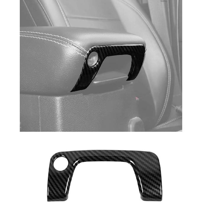Savadicar Carbon Fiber Interior Accessories - Armrest Switch Bezel Trim Cover for 2018-Present Jeep Wrangler JL JLU 4XE & Gladiator JT - Premium